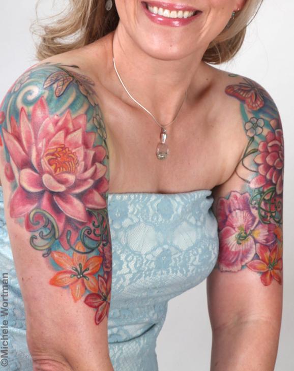 Tattoos - Sabrina filagree floral bodyset - 73241
